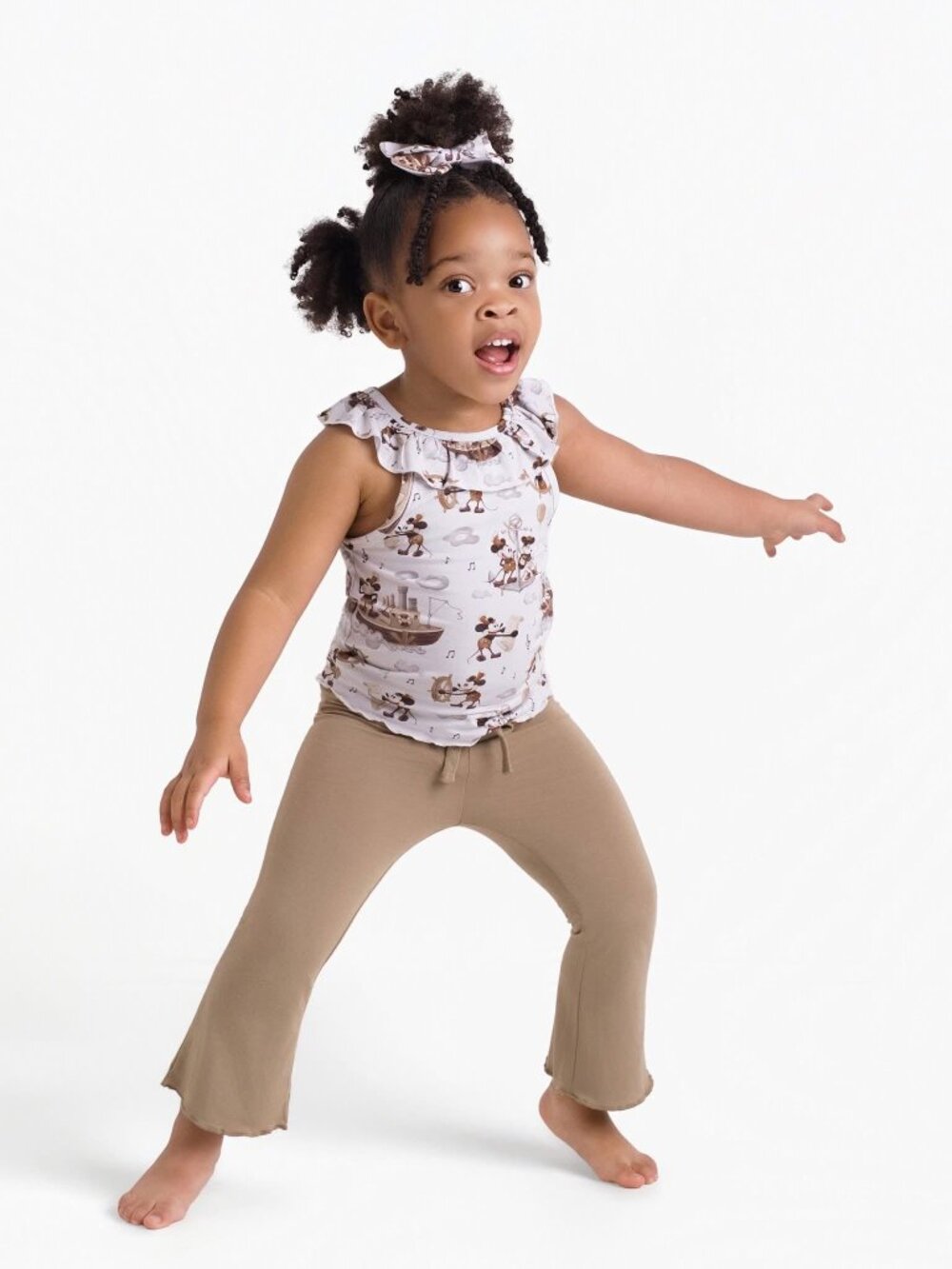NWOT Jammie Sessions bamboo viscose Vintage Voyage Bloomy Crop Set - 3/4T